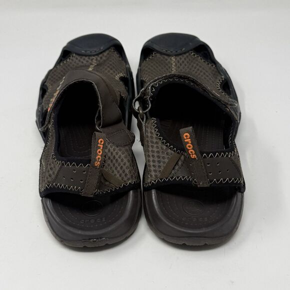 Crocs Swiftwater Mesh Deck Sandals Shoes Mens 10 Brown Fisherman Water Comfort main image 4